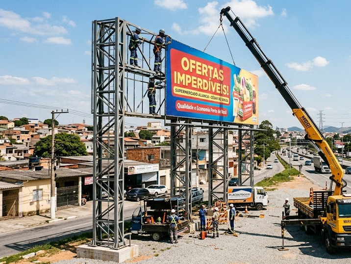 Instalação de Placas e Outdoors em César de Souza