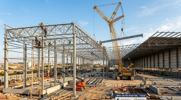 Montagem de Galpões Industriais em Poá, SP