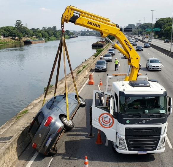i&ccedil;ando carro em margem da rodovia